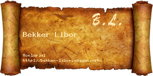 Bekker Libor névjegykártya